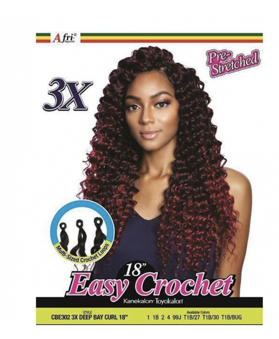 3X EASY CROCHET DEEP BAY CURL 18"