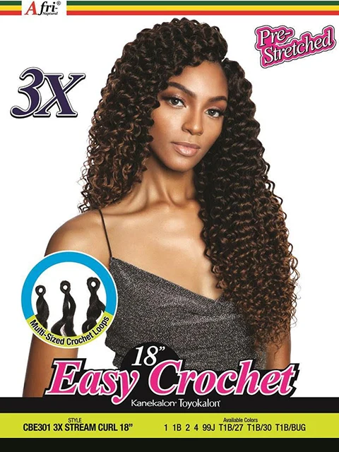 3X EASY CROCHET STREAM CURL 18"