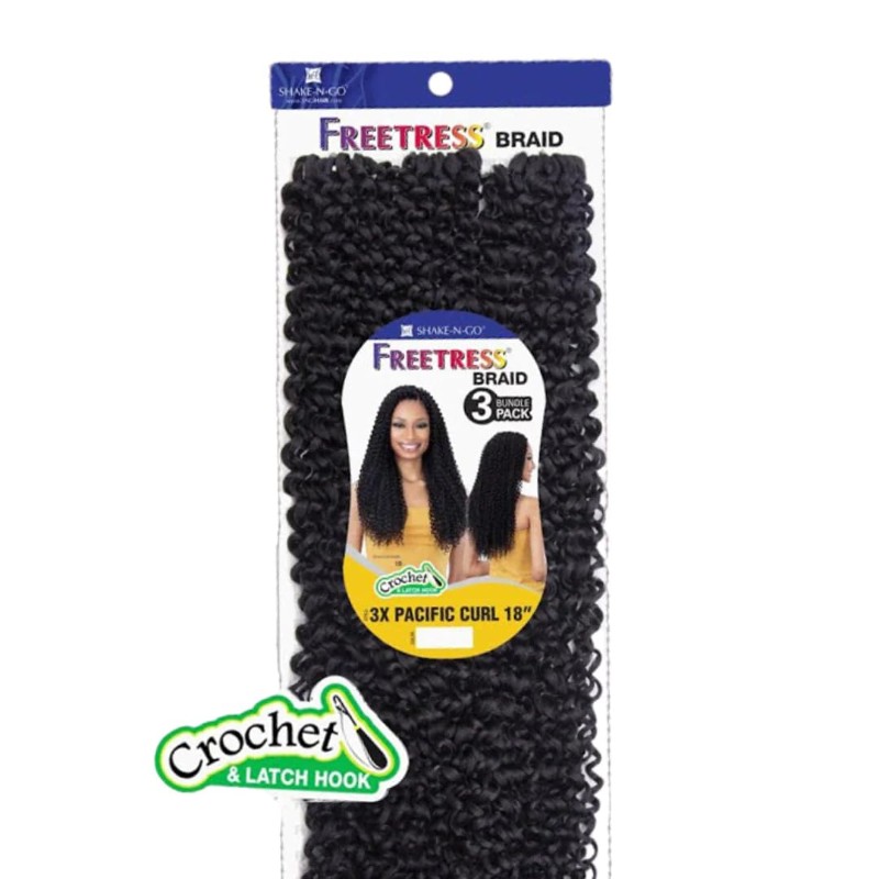 3X FREETRESS BRAID  PACIFIC CURL 18