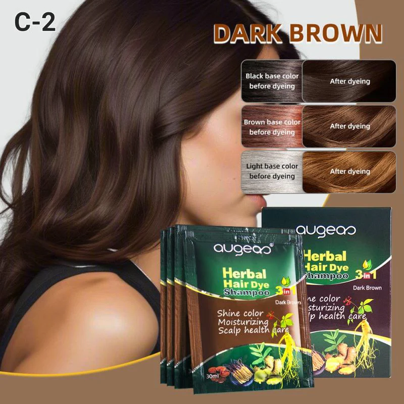 AUGEAU HERBAL DARK BROWN SHAMPOO 500ML