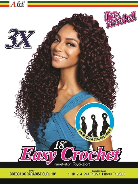 3X EASY CROCHET 18" PARADISE CURL