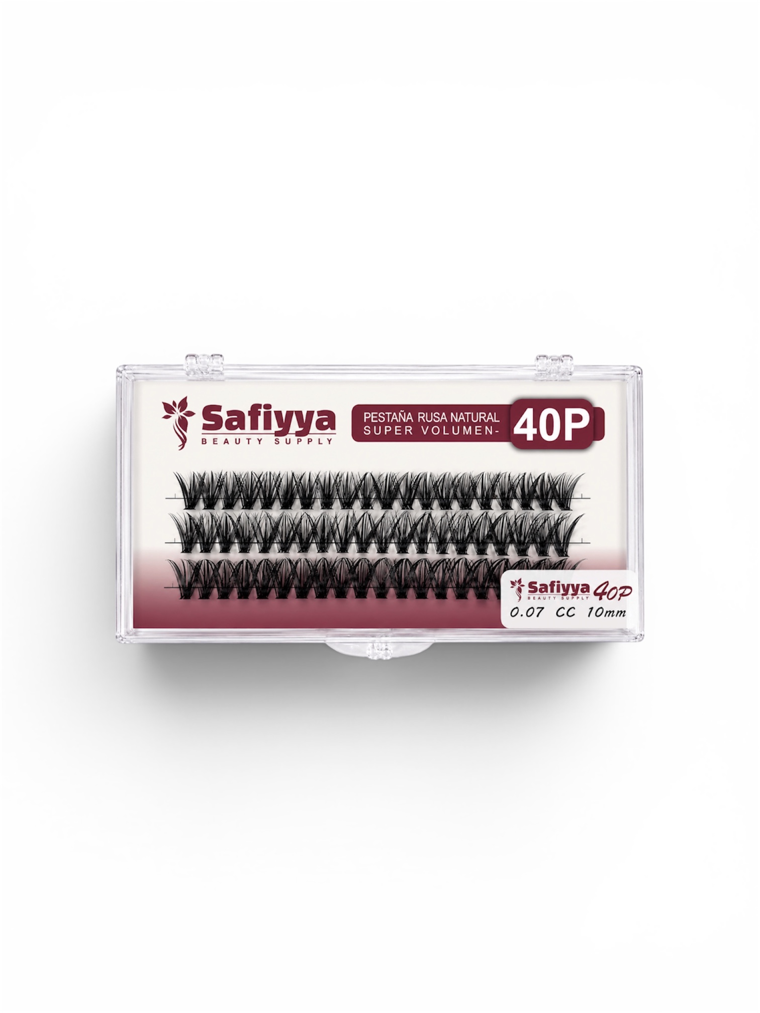 PESTAÑAS SAFIYYA SUPER VOLUMEN 40P CC ROJO OPACO